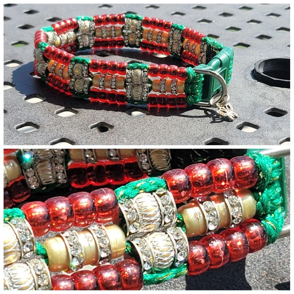 Custom Handmade Beaded Bling Dog Collar